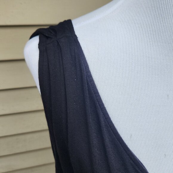 Wilster Black Casual Short Dress V-Neck Sleeveless Stretch Cover-up Solid - Picture 6 of 14